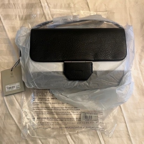 NWT Black All Saints Ondine Grain Leather Shoulder Bag - Picture 4 of 6